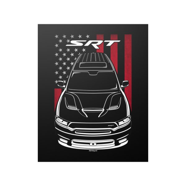 Dodge Durango SRT 2018-2020 Poster - US Flag Print 16 x 20 inch by Auto Art Apparel