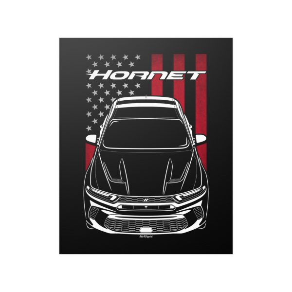 Dodge Hornet 2023-2024 Poster - US Flag Print 16 x 20 inch by Auto Art Apparel