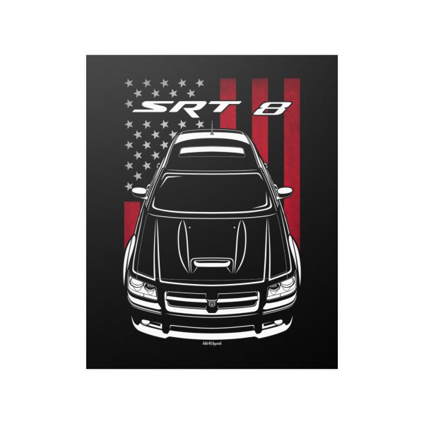 Dodge Magnum SRT 8 Poster - US Flag Print 16 x 20 inch by Auto Art Apparel