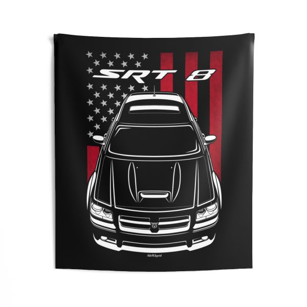 Dodge Magnum SRT 8 Tapestry - US Flag Wall Art 50 x 60 inch by Auto Art Apparel