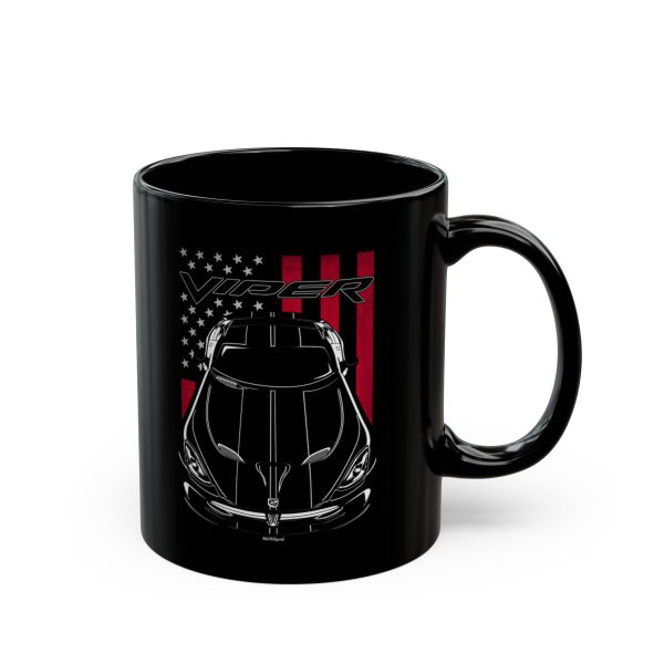 Dodge SRT Viper 2013-2017 Black Stripes Mug - US Flag Coffee Mug 11 oz by Auto Art Apparel