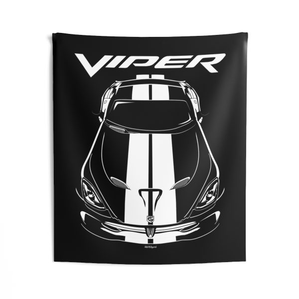 Dodge SRT Viper 2013-2017 White Stripes Tapestry 50 x 60 inch by Auto Art Apparel
