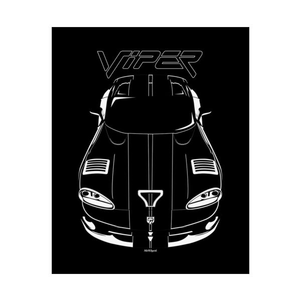 Dodge Viper 1996-2002 Black Stripes Poster 16 x 20 inch by Auto Art Apparel