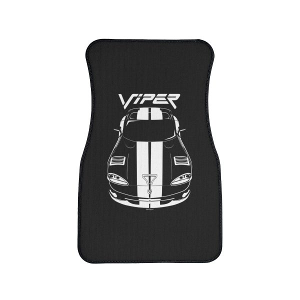 Dodge Viper 1996-2002 White Stripes Car Mat Front Carpet Floor Mats by Auto Art Apparel