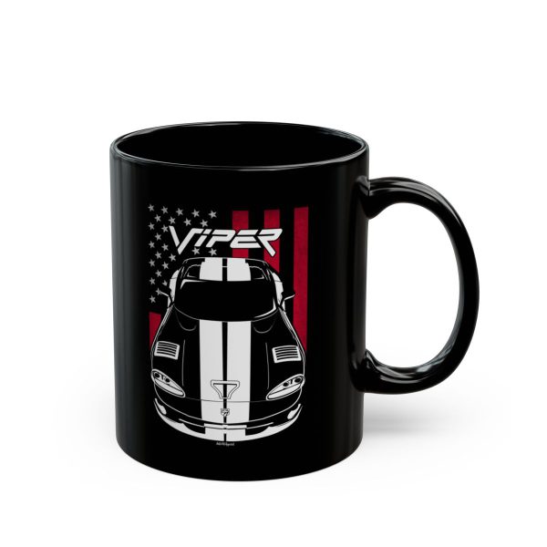 Dodge Viper 1996-2002 White Stripes Mug - US Flag Coffee Mug 11 oz by Auto Art Apparel