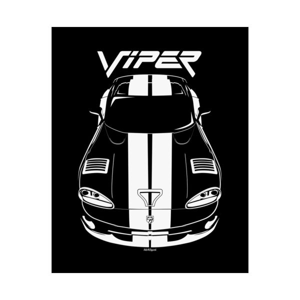 Dodge Viper 1996-2002 White Stripes Poster 16 x 20 inch by Auto Art Apparel