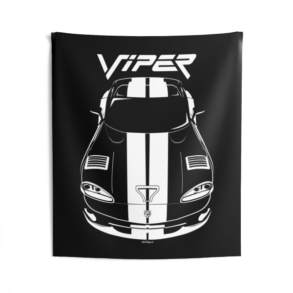 Dodge Viper 1996-2002 White Stripes Tapestry 50 x 60 inch by Auto Art Apparel