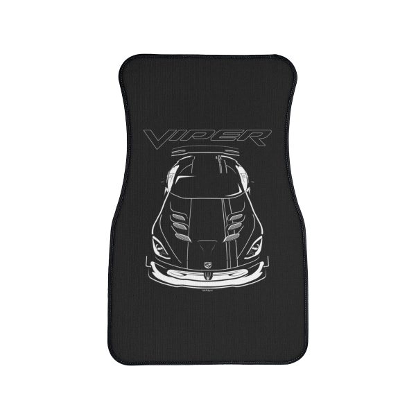 Dodge Viper ACR 5th generation Black Stripes Car Mat Front Carpet Floor Mats by Auto Art Apparel