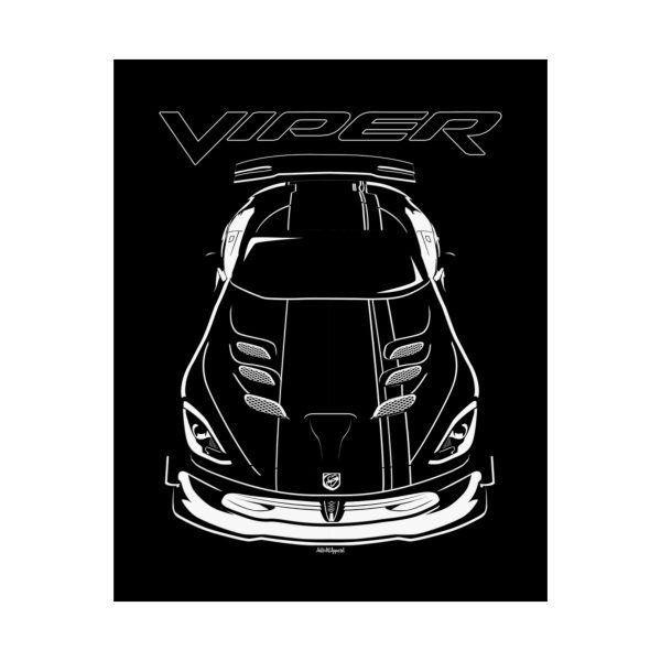 Dodge Viper ACR 5th generation Black Stripes Poster 16 x 20 inch by Auto Art Apparel