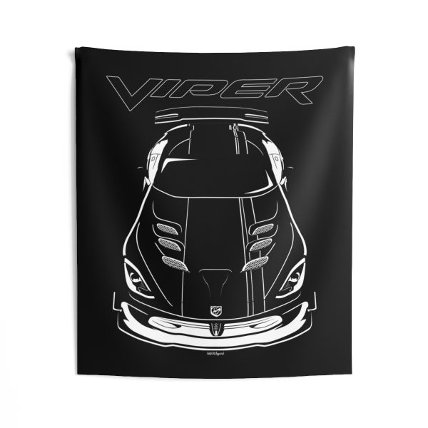 Dodge Viper ACR 5th generation Black Stripes Tapestry 50 x 60 inch by Auto Art Apparel