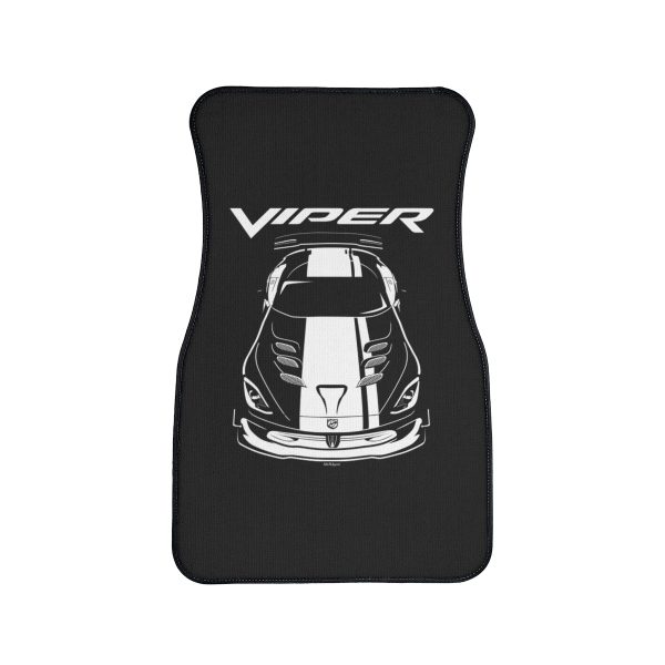 Dodge Viper ACR 5th generation White Stripes Car Mat Front Carpet Floor Mats by Auto Art Apparel