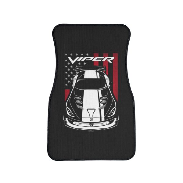 Dodge Viper ACR 5th generation White Stripes Car Mat - US Flag Floor Mats Front Carpet Floor Mats by Auto Art Apparel