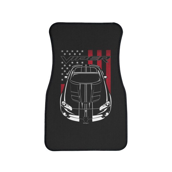 Dodge Viper SRT10 Black Stripes Car Mat - US Flag Floor Mats Front Carpet Floor Mats by Auto Art Apparel