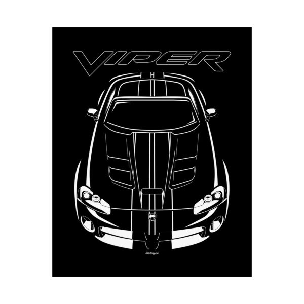 Dodge Viper SRT10 Black Stripes Poster 16 x 20 inch by Auto Art Apparel