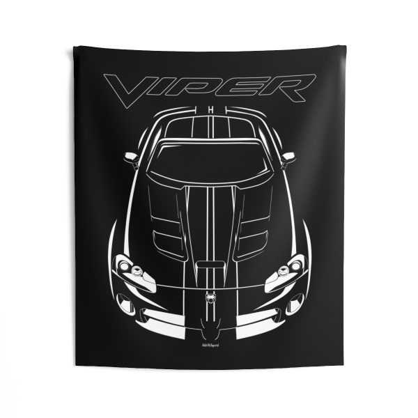 Dodge Viper SRT10 Black Stripes Tapestry 50 x 60 inch by Auto Art Apparel