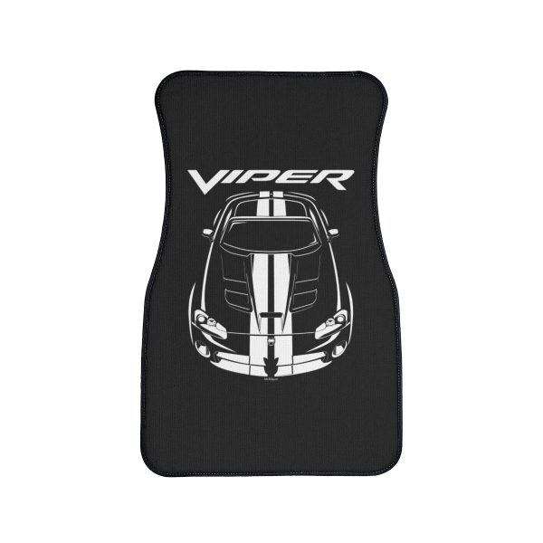 Dodge Viper SRT10 White Stripes Car Mat Front Carpet Floor Mats by Auto Art Apparel