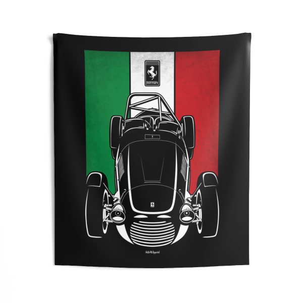 Ferrari 166 Inter Sport Tapestry - Italy Flag Wall Art 50 x 60 inch by Auto Art Apparel