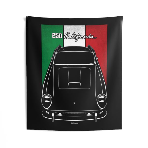Ferrari 250 California Tapestry - Italy Flag Wall Art 50 x 60 inch by Auto Art Apparel