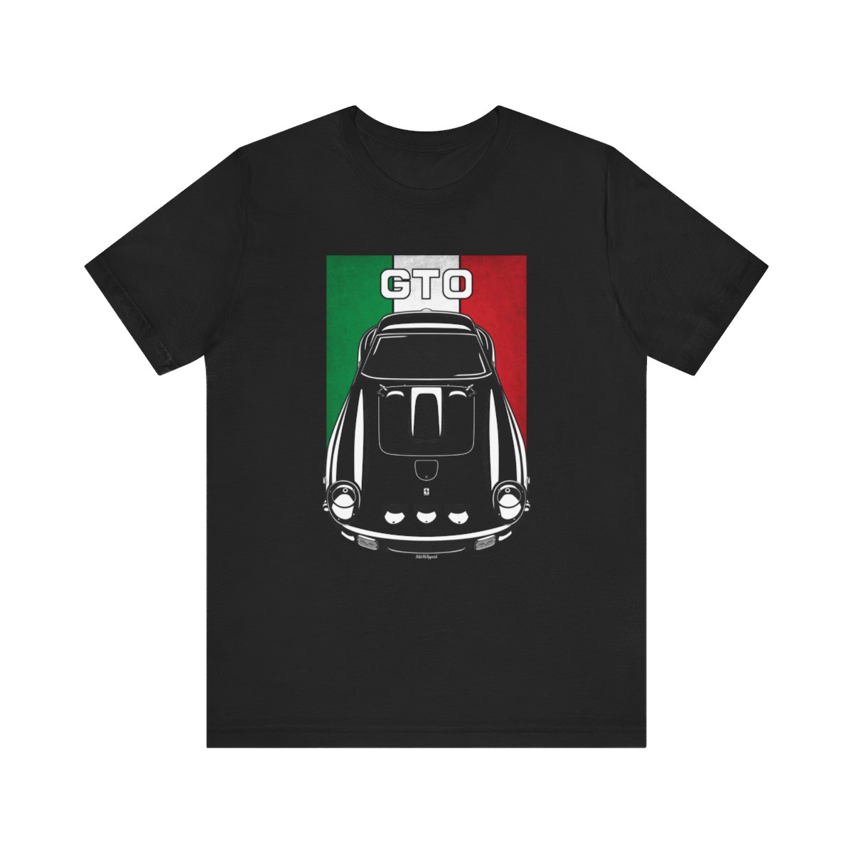 Ferrari 250 GTO T-shirt - Italy Flag Shirt Black by Auto Art Apparel