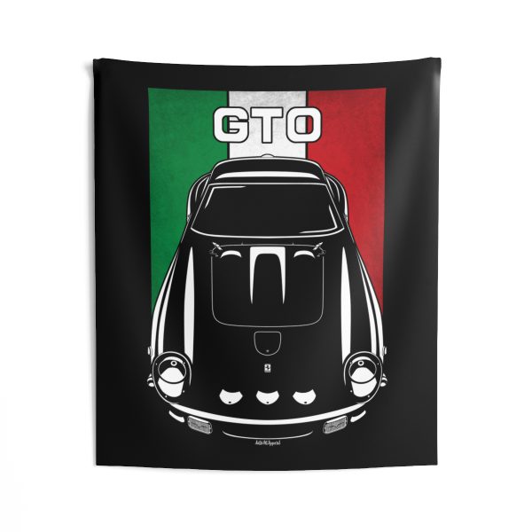 Ferrari 250 GTO Tapestry - Italy Flag Wall Art 50 x 60 inch by Auto Art Apparel