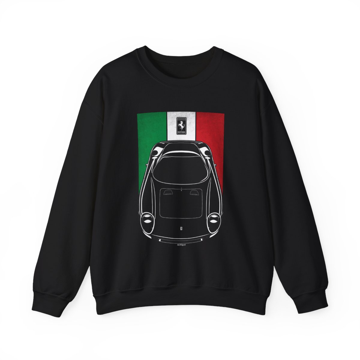 Ferrari 250 LM Sweatshirt - Italy Flag Crewneck Black by Auto Art Apparel