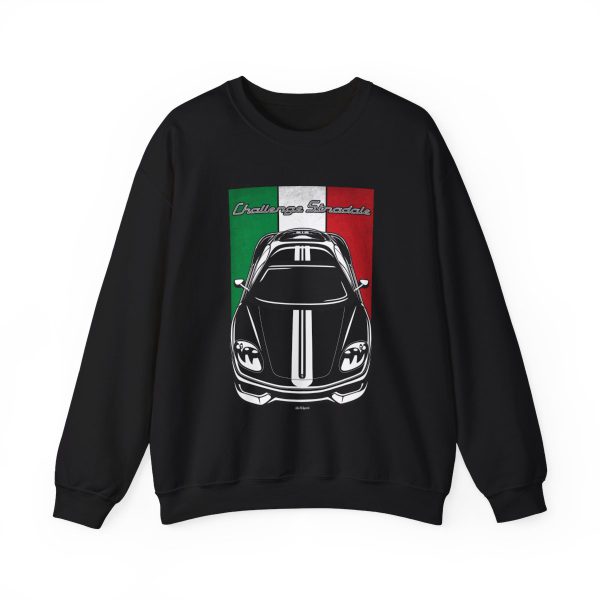 Ferrari 360 Challenge Stradale Sweatshirt - Italy Flag Crewneck Black by Auto Art Apparel