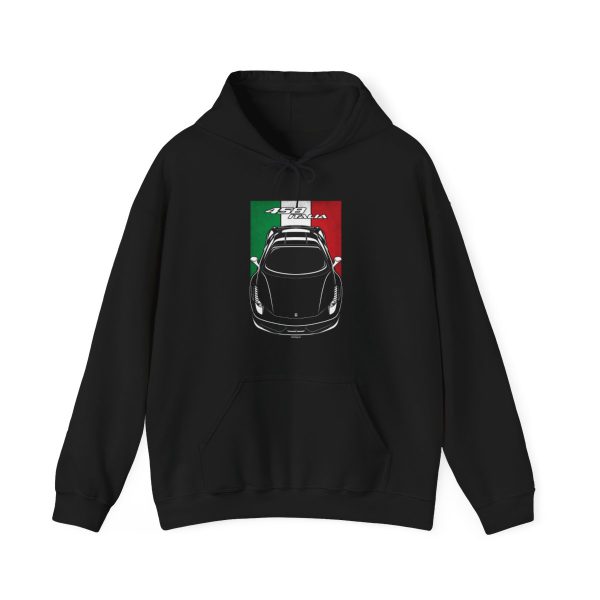 Ferrari 458 Italia Hoodie - Italy Flag Hooded Sweatshirt Black by Auto Art Apparel