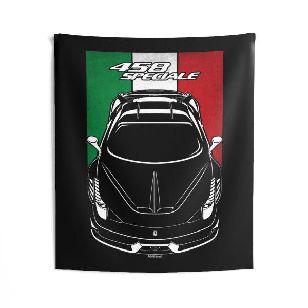 Ferrari 458 Speciale Tapestry - Italy Flag Wall Art 50 x 60 inch by Auto Art Apparel