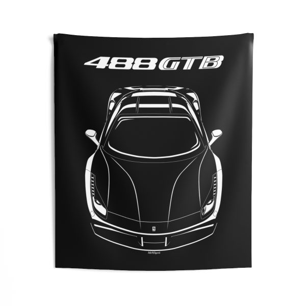 Ferrari 488 GTB Tapestry 50 x 60 inch by Auto Art Apparel