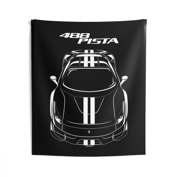 Ferrari 488 Pista Tapestry 50 x 60 inch by Auto Art Apparel