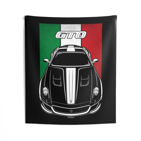 Ferrari 599 GTO Stripe Tapestry - Italy Flag Wall Art 50 x 60 inch by Auto Art Apparel