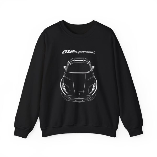 Ferrari 812 Superfast Crewneck Sweatshirt Black by Auto Art Apparel