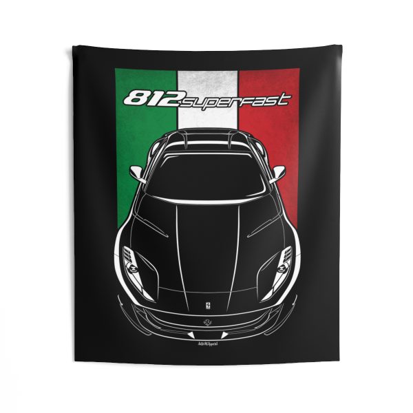 Ferrari 812 Superfast Tapestry - Italy Flag Wall Art 50 x 60 inch by Auto Art Apparel