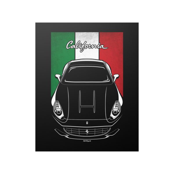 Ferrari California Poster - Italy Flag Print 16 x 20 inch by Auto Art Apparel