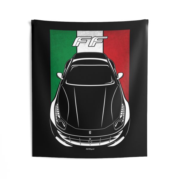 Ferrari FF Tapestry - Italy Flag Wall Art 50 x 60 inch by Auto Art Apparel