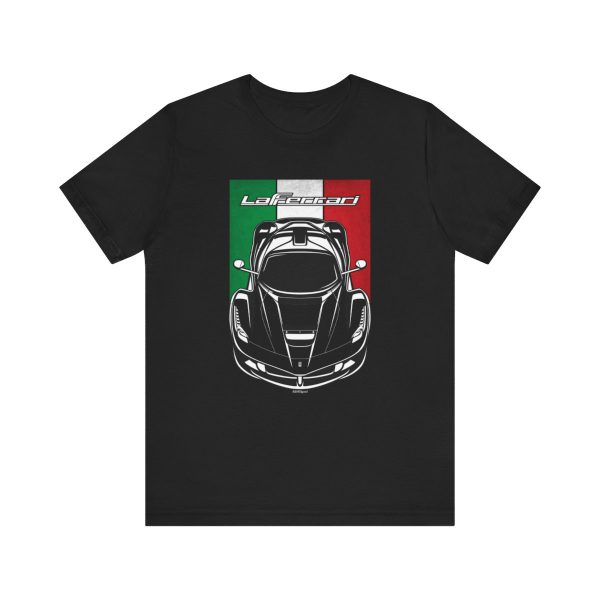 Ferrari LaFerrari T-shirt - Italy Flag Shirt Black by Auto Art Apparel
