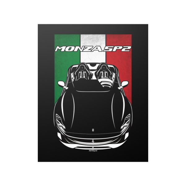 Ferrari Monza SP2 Poster - Italy Flag Print 16 x 20 inch by Auto Art Apparel