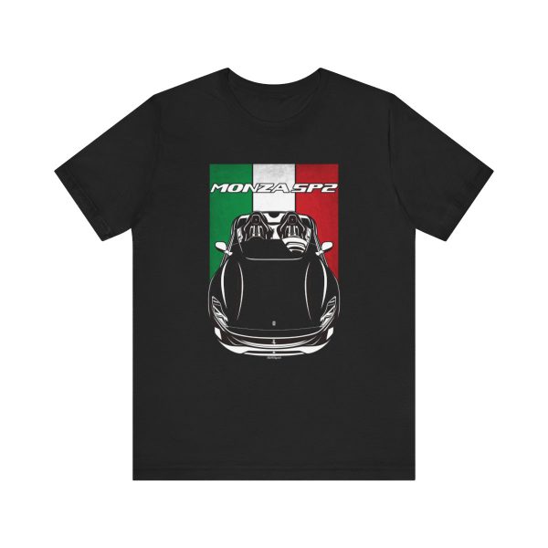 Ferrari Monza SP2 T-shirt - Italy Flag Shirt Black by Auto Art Apparel