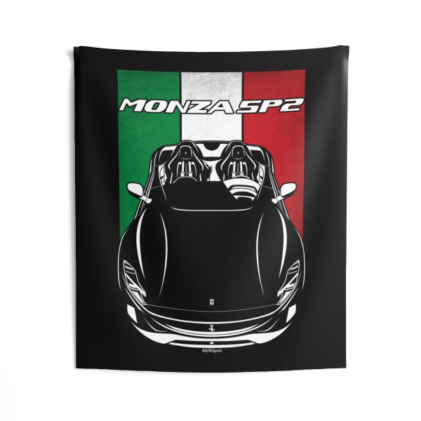 Ferrari Monza SP2 Tapestry - Italy Flag Wall Art 50 x 60 inch by Auto Art Apparel