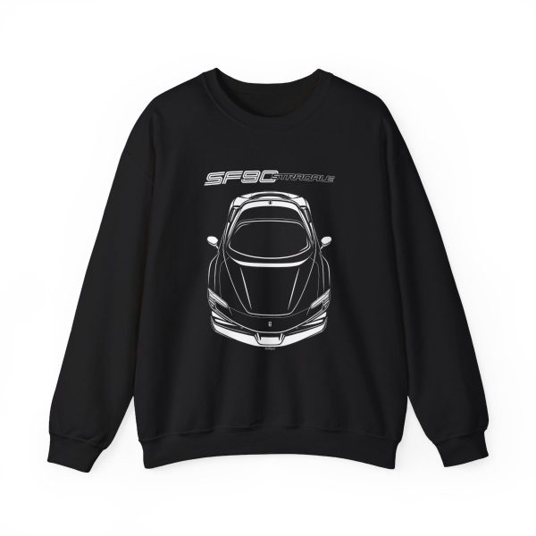 Ferrari SF90 Stradale Crewneck Sweatshirt Black by Auto Art Apparel