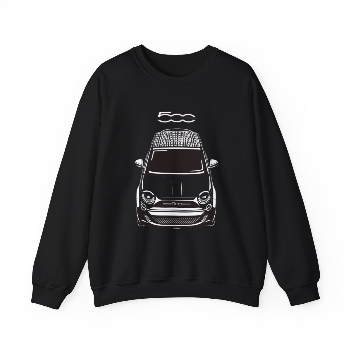 Fiat 500 la Prima Crewneck Sweatshirt Black by Auto Art Apparel