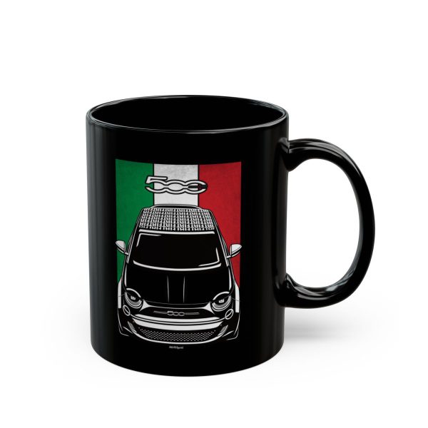 Fiat 500 la Prima Mug - Italy Flag Coffee Mug 11 oz by Auto Art Apparel