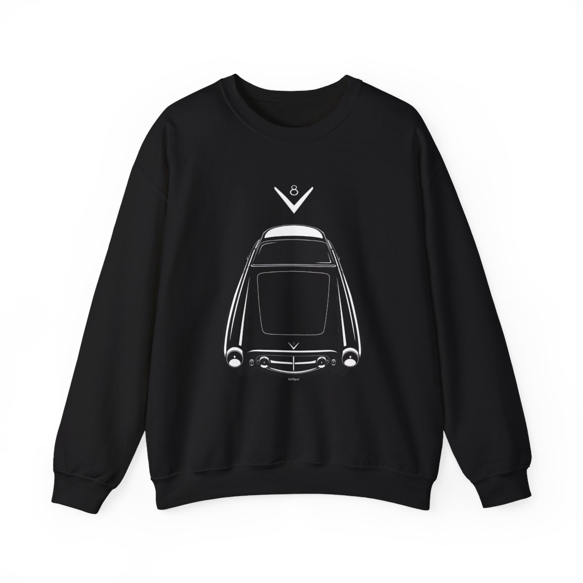 Fiat 8V Supersonic Crewneck Sweatshirt Black by Auto Art Apparel