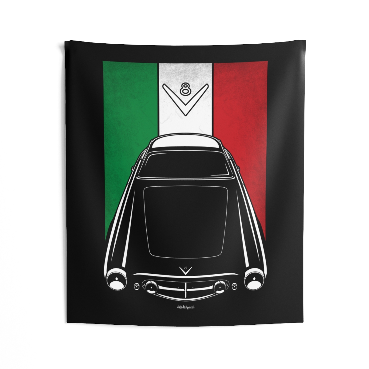 Fiat 8V Supersonic Tapestry - Italy Flag Wall Art 50 x 60 inch by Auto Art Apparel