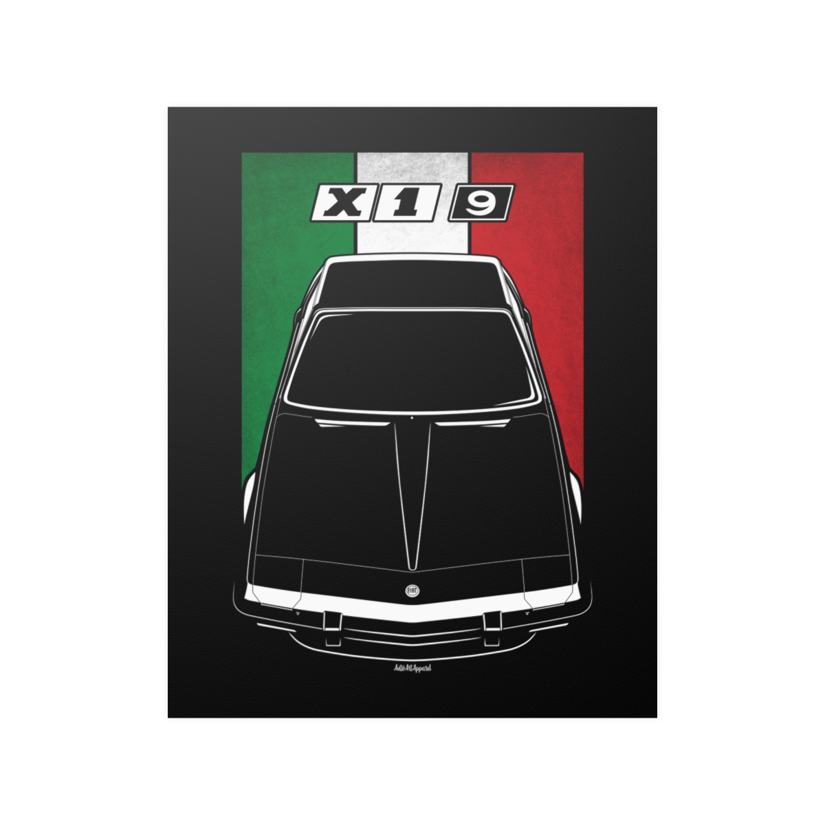Fiat X1 9 Poster - Italy Flag Print 16 x 20 inch by Auto Art Apparel