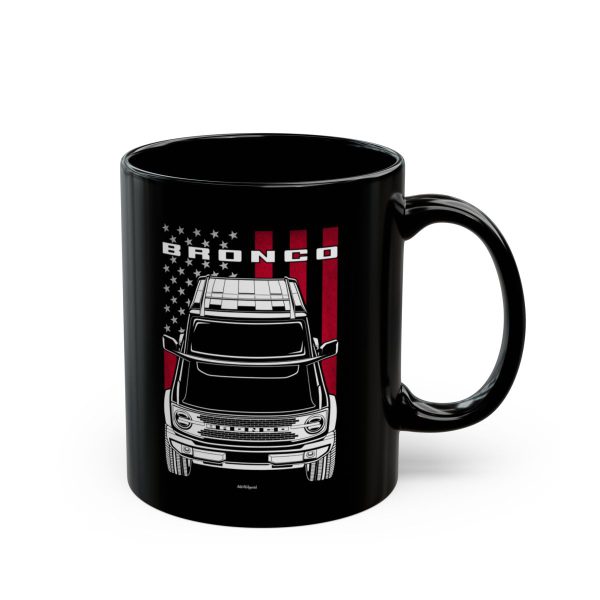 Ford Bronco 2021-2024 Mug - US Flag Coffee Mug 11 oz by Auto Art Apparel