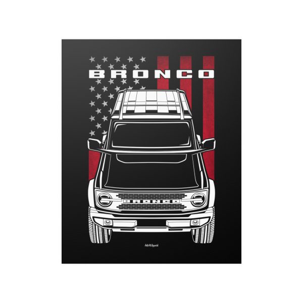 Ford Bronco 2021-2024 Poster - US Flag Print 16 x 20 inch by Auto Art Apparel