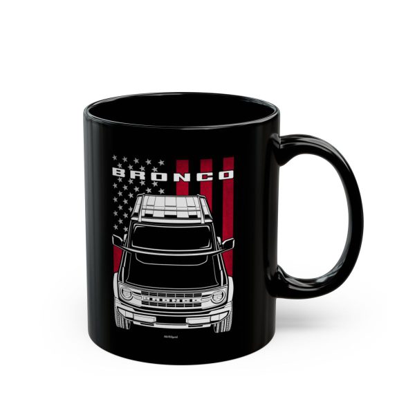 Ford Bronco Base 2021-2023 Mug - US Flag Coffee Mug 11 oz by Auto Art Apparel