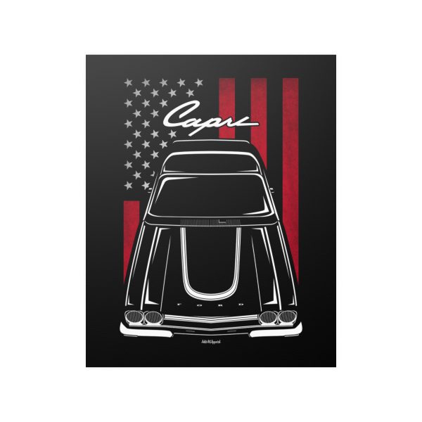 Ford Capri RS 3100 1973-1974 Poster - US Flag Print 16 x 20 inch by Auto Art Apparel