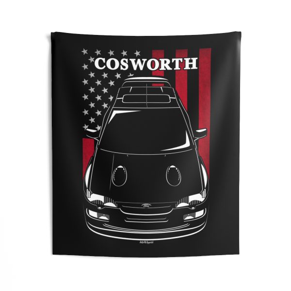 Ford Escort RS Cosworth 1992-1996 Tapestry - US Flag Wall Art 50 x 60 inch by Auto Art Apparel